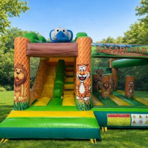 HJ43 Safari park with sliding, obstacle bouncy castle