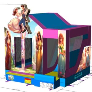 Princesses slide, obstacle course