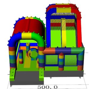 Building block slide, obstacle course