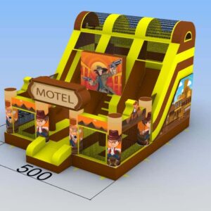 Wild West double slide, obstacle course