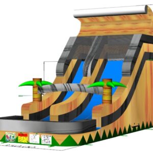 Palm tree water slide bouncy castle