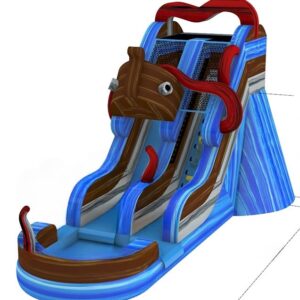 Pirate ship water slide bouncy castle