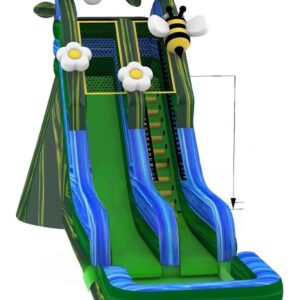 Castel gonflabil cu tobogan cu apă în formă de albină