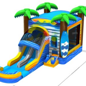 Palm tree water slide bouncy castle