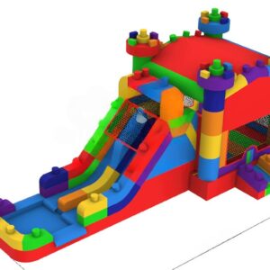 Building block water slide bouncy castle