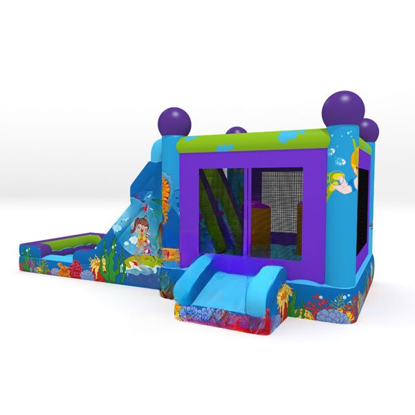 Halacskás duplacsúszdás, akadályos légvár - Image 2