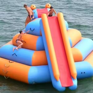 Inflatable climbing frame with slide