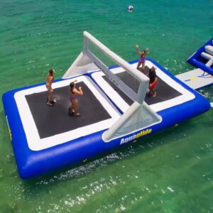 Inflatable trampoline volleyball court