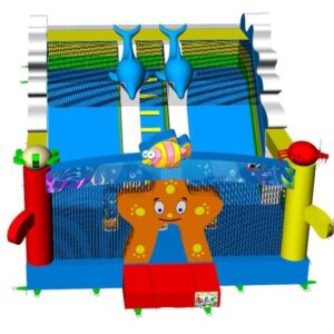 Sea world double slide, obstacle course