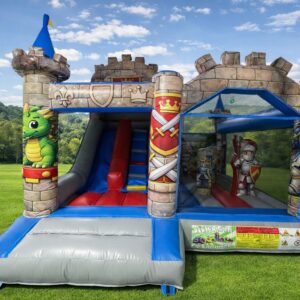 HJ135 Knight's castle with sliding bouncy castle