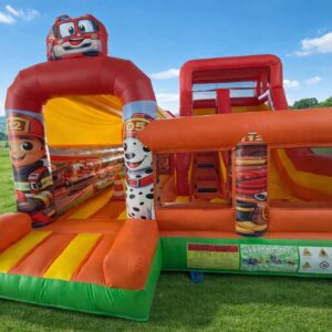 HJ139 Firefighters' bouncy castle with slides and obstacles