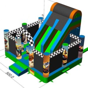 HR7 Versenypálya csúszdás, akadályos légvár